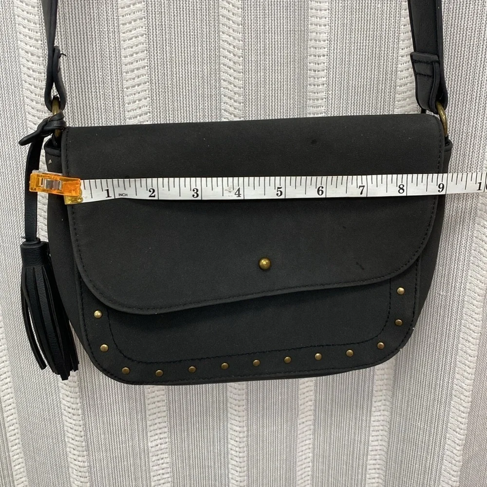 Western‎ Country Style Black w/ Bronze Studs Purse Shoulder Bag Adjustable Strap